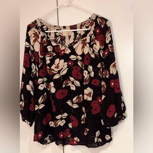 Lucky Brand Floral Blouse.  Size L